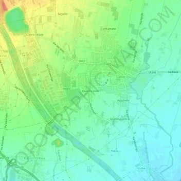 Mappa topografica Quattro Venti, altitudine, rilievo