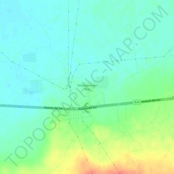 Mappa topografica Villanueva del Rey, altitudine, rilievo
