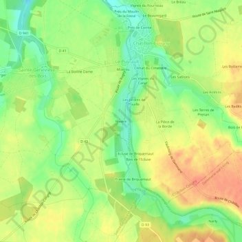 Mappa topografica Rivière, altitudine, rilievo