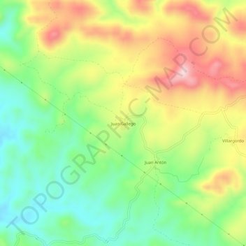 Mappa topografica Juan Gallego, altitudine, rilievo