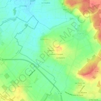 Mappa topografica La Roche, altitudine, rilievo