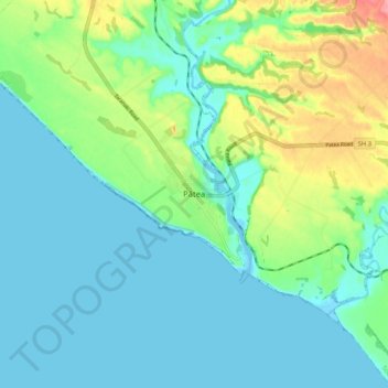 Mappa topografica Pātea, altitudine, rilievo