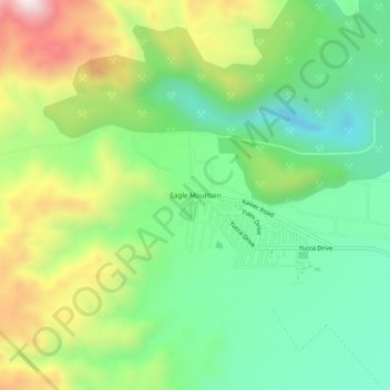 Mappa topografica Eagle Mountain, altitudine, rilievo