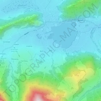 Mappa topografica Oed, altitudine, rilievo
