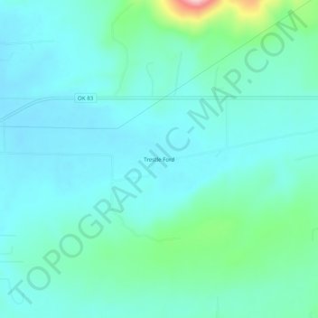 Mappa topografica Trestle Ford, altitudine, rilievo