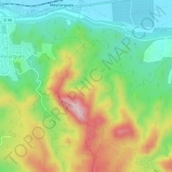 Mappa topografica Bareme, altitudine, rilievo
