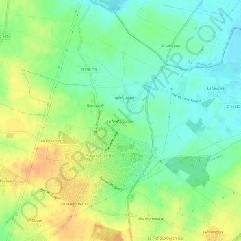 Mappa topografica La Motte Sureau, altitudine, rilievo
