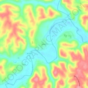 Mappa topografica Stewart, altitudine, rilievo