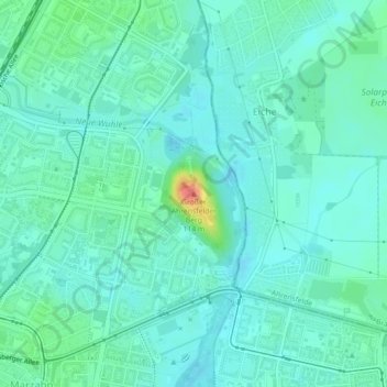 Mappa topografica Großer Ahrensfelder Berg, altitudine, rilievo