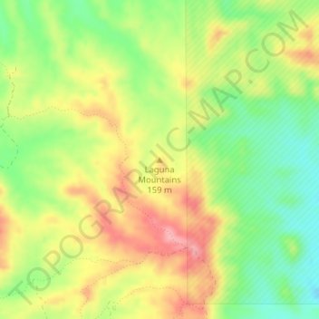Mappa topografica Laguna Mountains, altitudine, rilievo