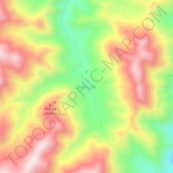 Mappa topografica San Luis, altitudine, rilievo