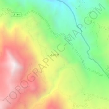 Mappa topografica La Union, altitudine, rilievo