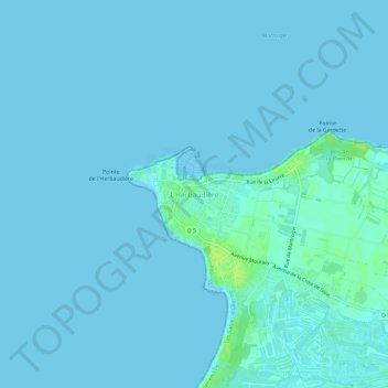 Mappa topografica L'Herbaudière, altitudine, rilievo