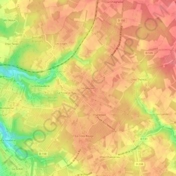 Mappa topografica La Sauzaie, altitudine, rilievo