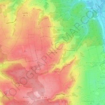 Mappa topografica Kleinkemnat, altitudine, rilievo