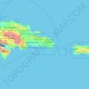 Mappa topografica La Romana, altitudine, rilievo