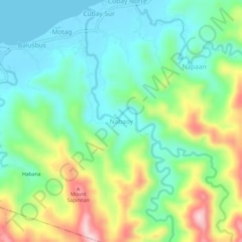 Mappa topografica Nabaoy, altitudine, rilievo