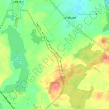 Mappa topografica Neu Sapshagen, altitudine, rilievo