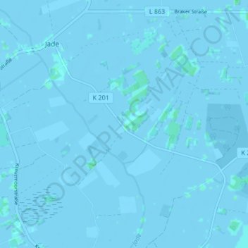 Mappa topografica Nordbollenhagen, altitudine, rilievo