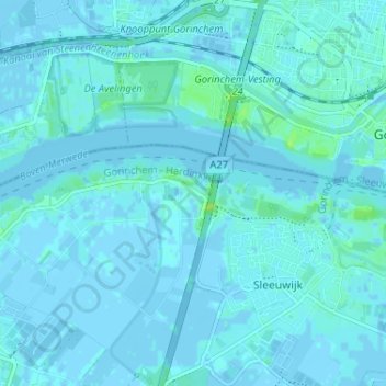 Mappa topografica Kerkeinde, altitudine, rilievo