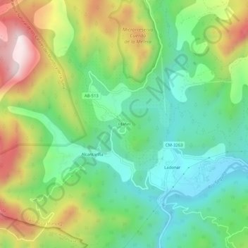 Mappa topografica Plañel, altitudine, rilievo