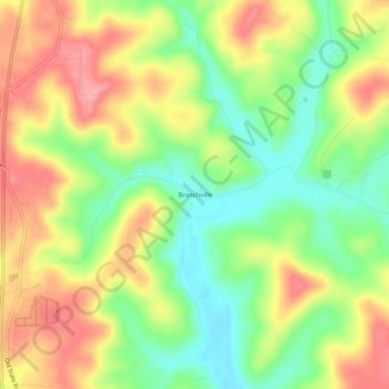 Mappa topografica Branchville, altitudine, rilievo