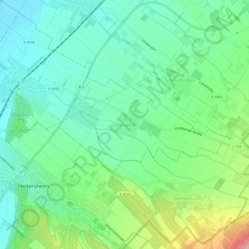 Mappa topografica Gallenweiler, altitudine, rilievo