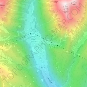 Mappa topografica Angerer, altitudine, rilievo