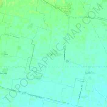 Mappa topografica Vighizzolo, altitudine, rilievo