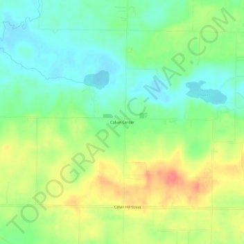 Mappa topografica Calvin Center, altitudine, rilievo