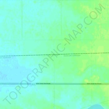 Mappa topografica Tunbridge, altitudine, rilievo