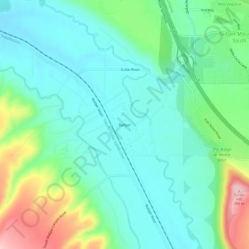 Mappa topografica Badger, altitudine, rilievo