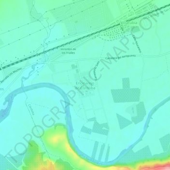 Mappa topografica Encinarejo de Córdoba, altitudine, rilievo