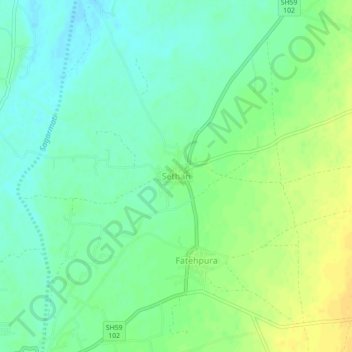 Mappa topografica Sethan, altitudine, rilievo