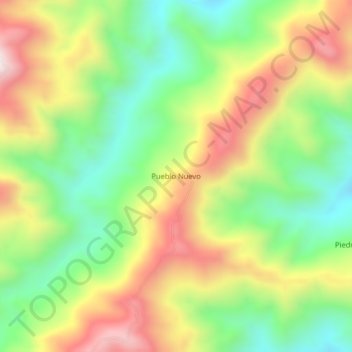 Mappa topografica Pueblo Nuevo, altitudine, rilievo