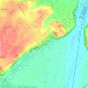Mappa topografica Satolas, altitudine, rilievo