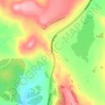 Mappa topografica Spring Hill, altitudine, rilievo