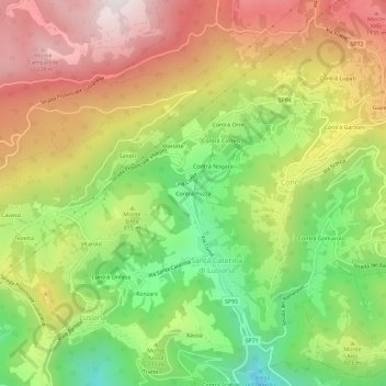 Mappa topografica Contrà Pozza, altitudine, rilievo