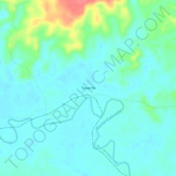 Mappa topografica Tenerife, altitudine, rilievo