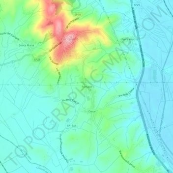 Mappa topografica Fornace, altitudine, rilievo