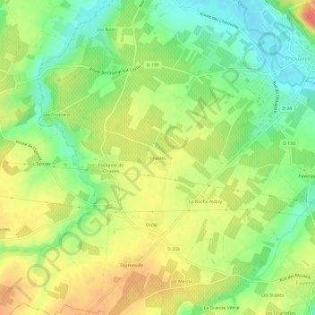 Mappa topografica Chasles, altitudine, rilievo
