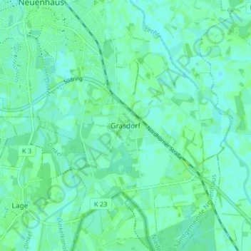 Mappa topografica Grasdorf, altitudine, rilievo