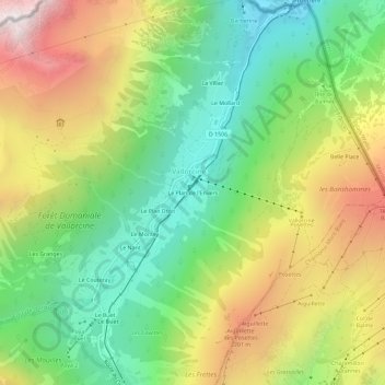 Mappa topografica Le Plan de l'Envers, altitudine, rilievo