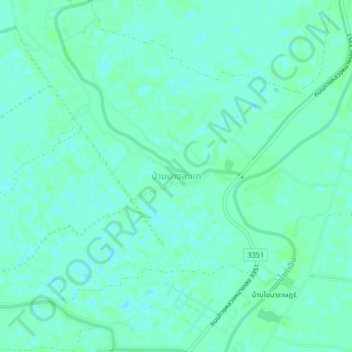 Mappa topografica Ban Bang Sakae, altitudine, rilievo