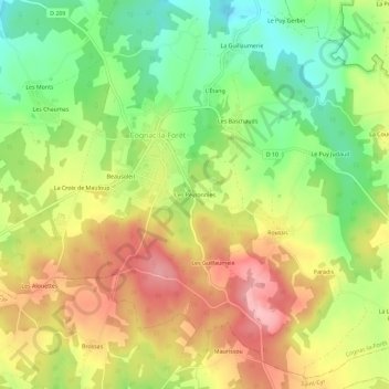 Mappa topografica Les Peyronnies, altitudine, rilievo