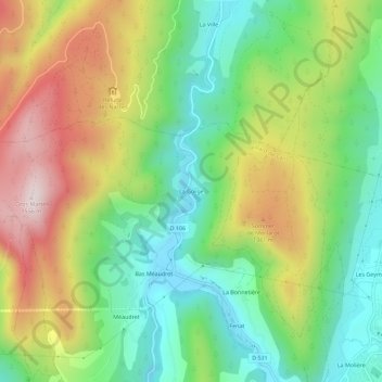 Mappa topografica La Gorge, altitudine, rilievo