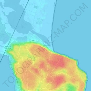 Mappa topografica La Franqui, altitudine, rilievo