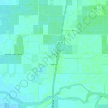Mappa topografica Hub, altitudine, rilievo