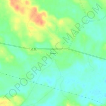 Mappa topografica Comer, altitudine, rilievo
