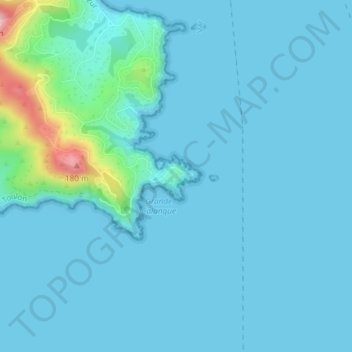 Mappa topografica Cap Bénat, altitudine, rilievo